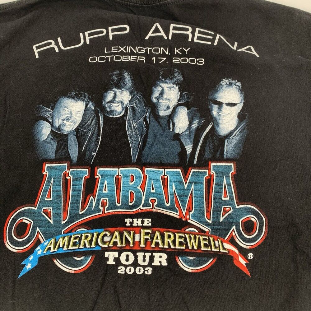 Vintage 2003 Alabama American Farewell Tour Short Sleeve T-Shirt Large Black - Picture 7 of 7